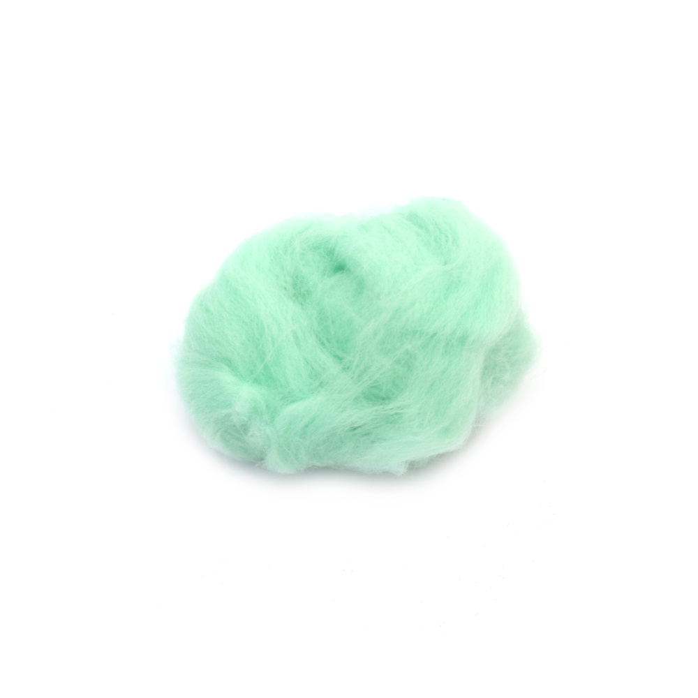 Wool for Felting 100% MERINO, 66S-21 micron, Aquamarine color - 4~5 grams