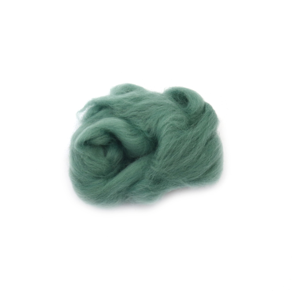 100% Merino Wool for Felting, 66S-21 micron, Mint Color -4~5 grams