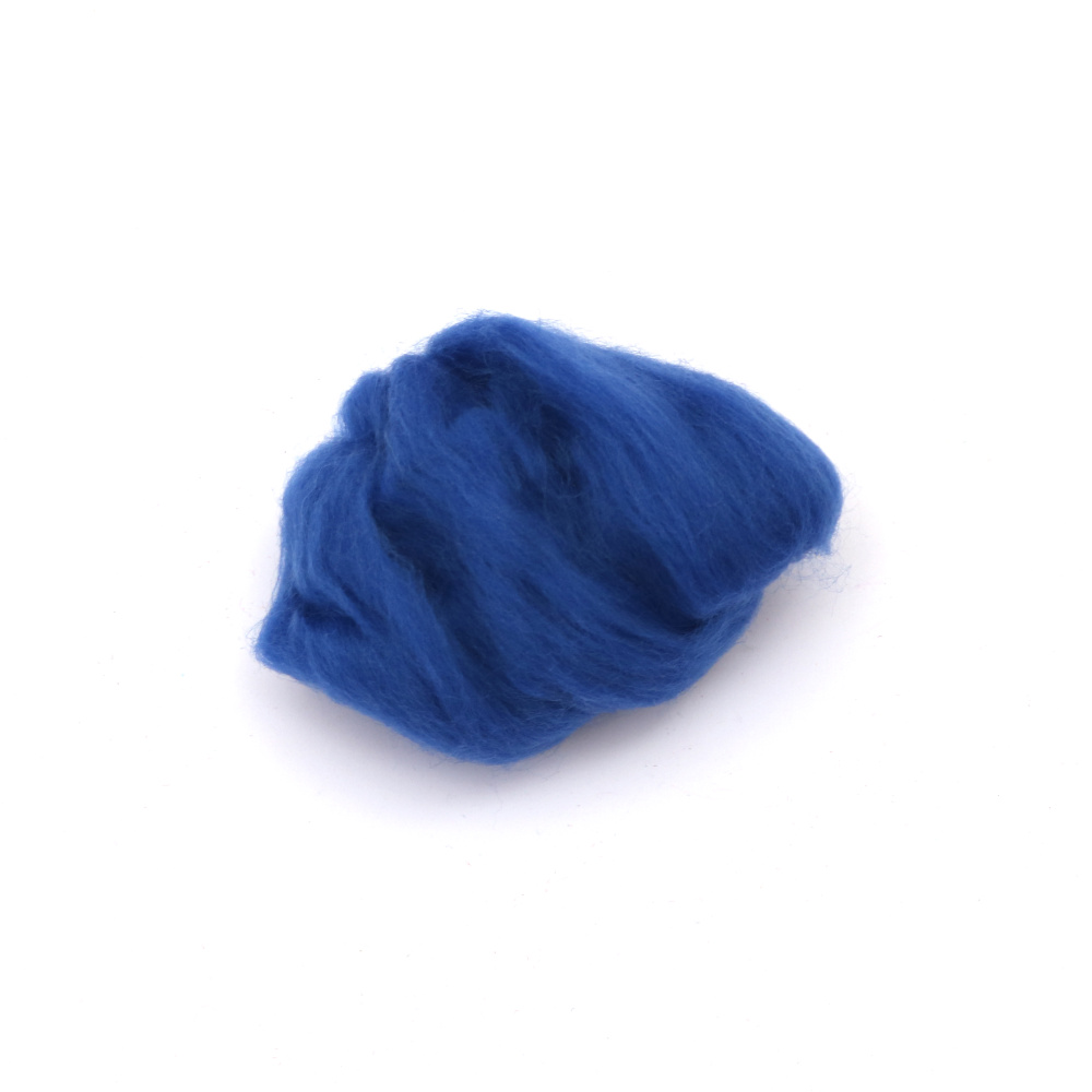 Felt wool 100 percent MERINO 66S-21 micron color dark blue -4~5 grams