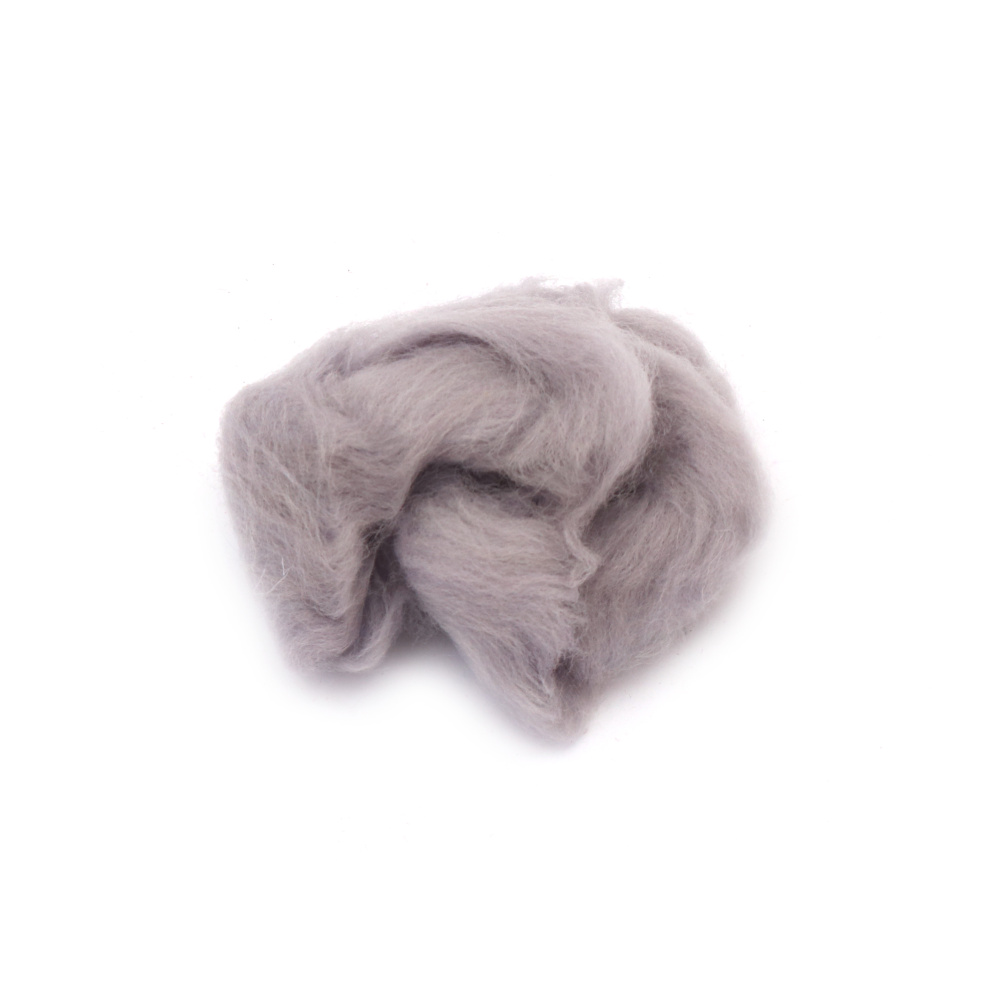 Felting Wool 100% MERINO,  66S-21 Micron / Color: Gray Pastel - 4~5 grams