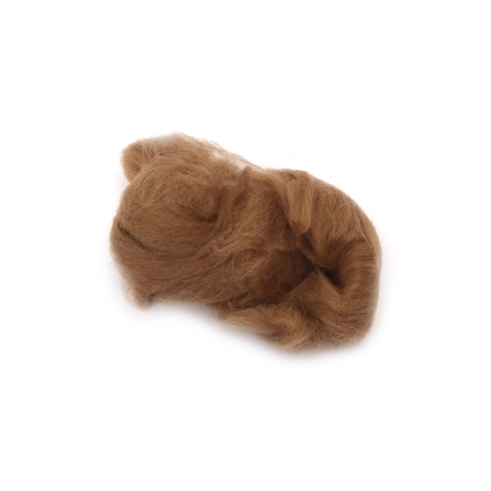 Felting Wool 100% MERINO,  66S-21 Micron / Color: Brown - 4~5 grams