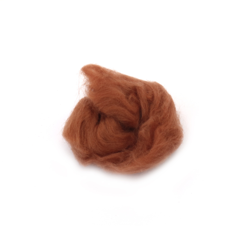 Felting Wool 100% MERINO,  66S-21 Micron / Color: Light Brown - 4~5 grams