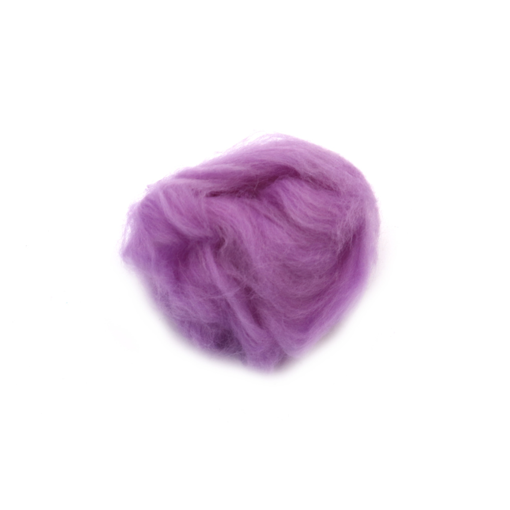 100% MERINO Felting Wool,    66S-21 micron / Color: Purple - 4~5 grams