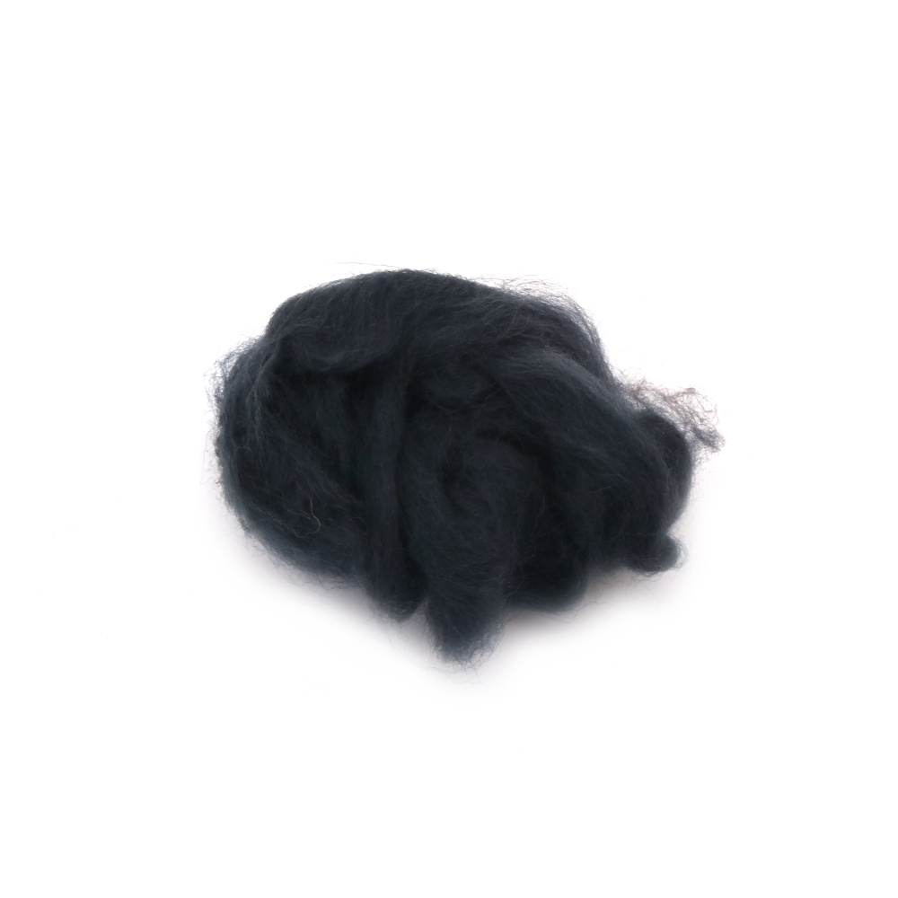 100% MERINO Felting Wool,    66S-21 micron / Color: Indigo - 4~5 grams
