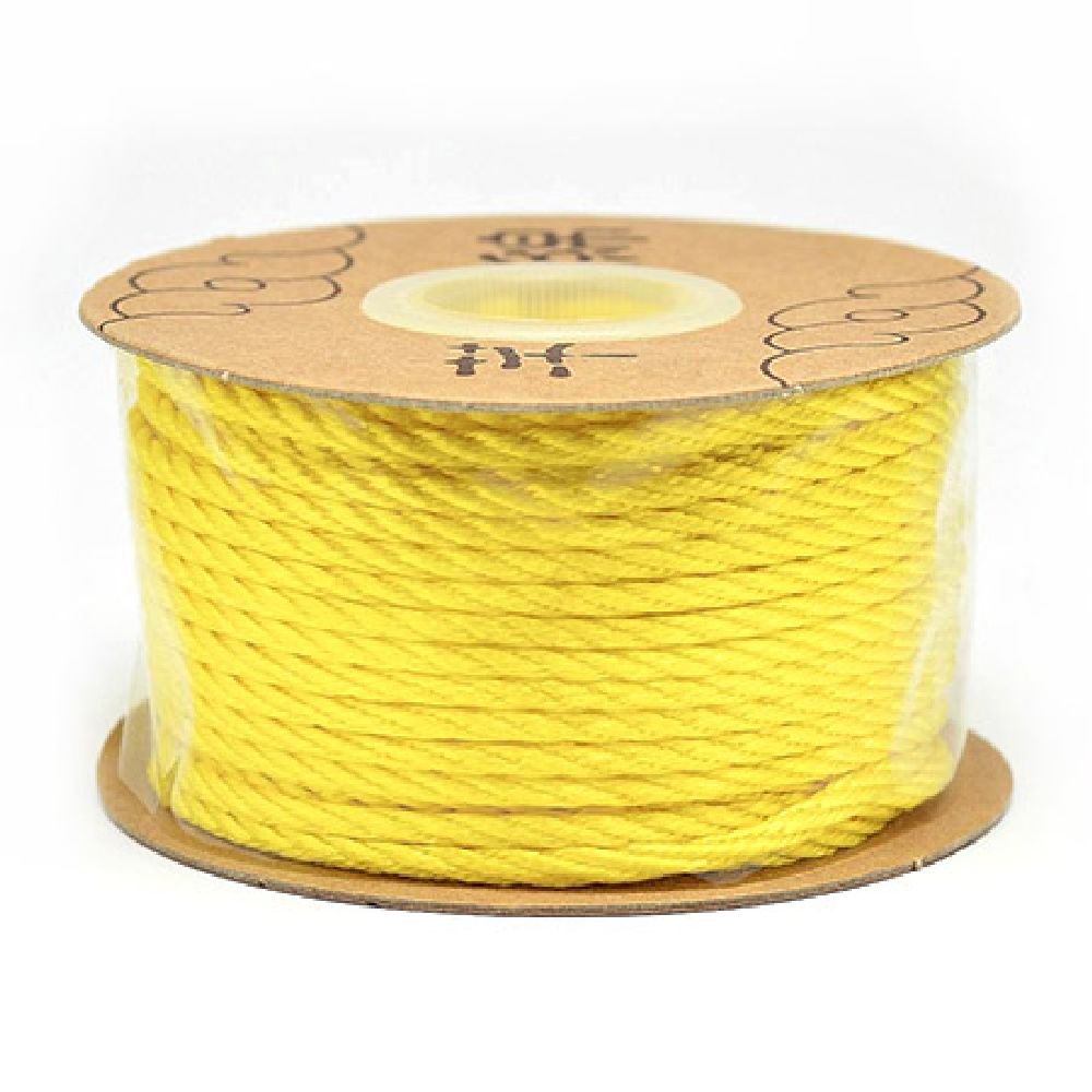 Polyester jewellery cord 2 mm yellow -5 meters