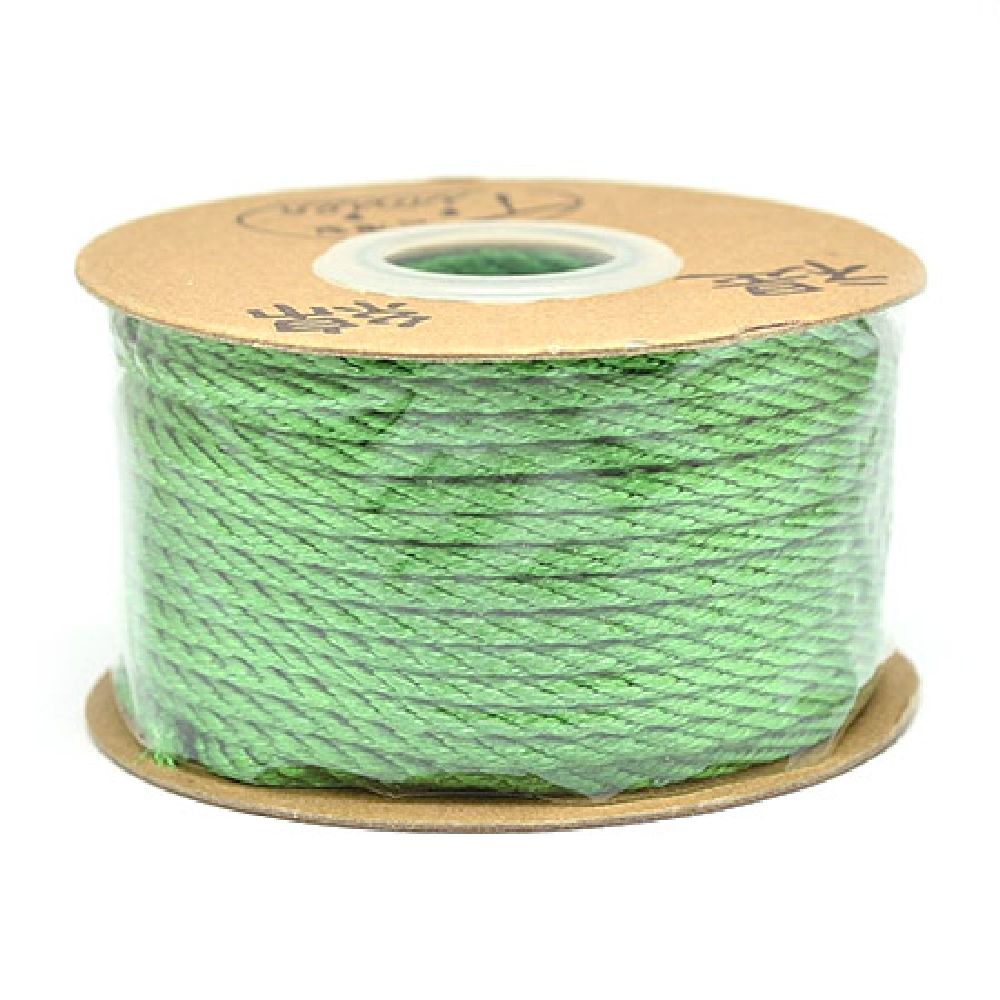 Polyester jewellery cord2 mm green -5 meters