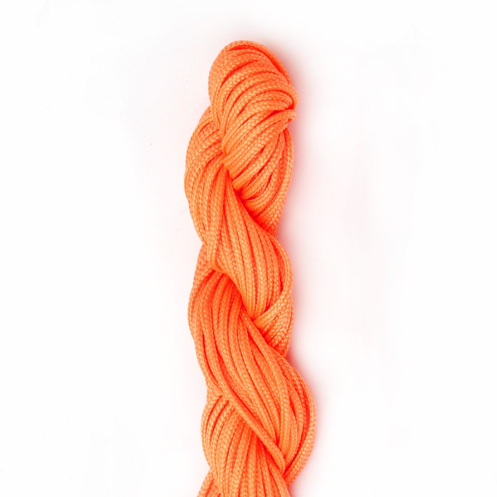 Polyester jewellery cord 2 mm orange electrician ~ 10 meters