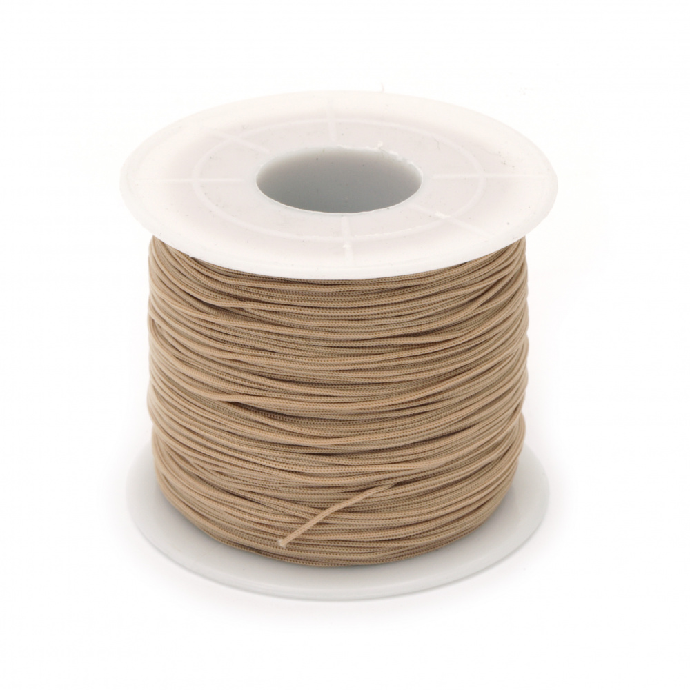 Polyester Cord for Macrame Jewelry, Beading, Craft Projects /  0.8 mm / Beige ~ 120 meters
