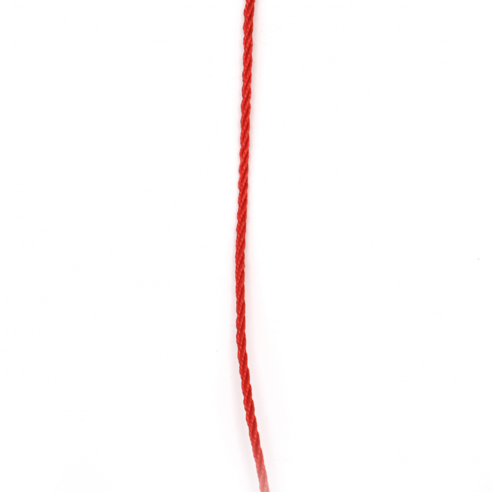 Κορδόνι πολυεστέρα 2 mm κόκκινο -5 μέτρα