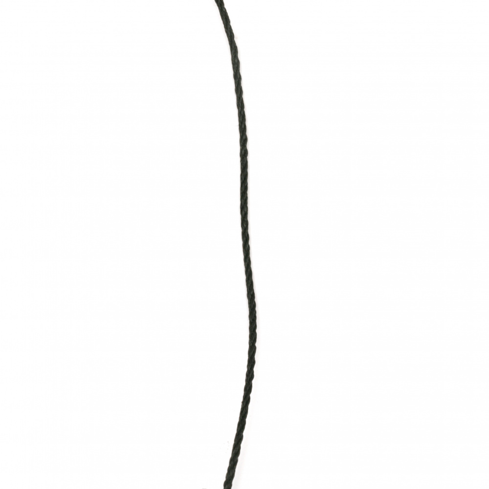 Κορδόνι πολυεστέρα 1 mm μαύρο -50 μέτρα