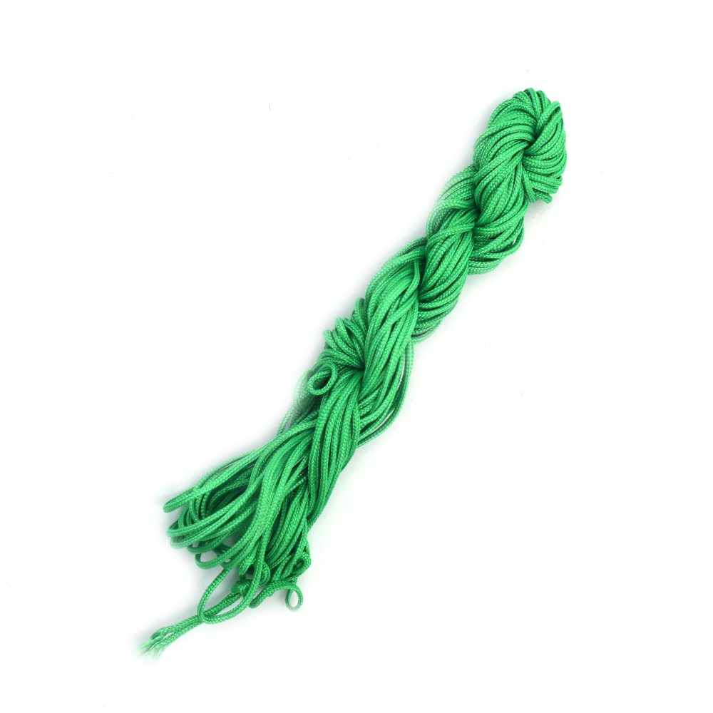 Polyester Cord  2 mm, Green ~ 10 meters