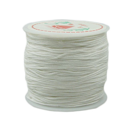 White Polyester Cord / 0.8 mm  ~ 45 meters