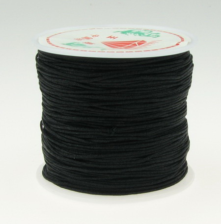 Black Polyester Cord / 0.8 mm  ~ 99 meters