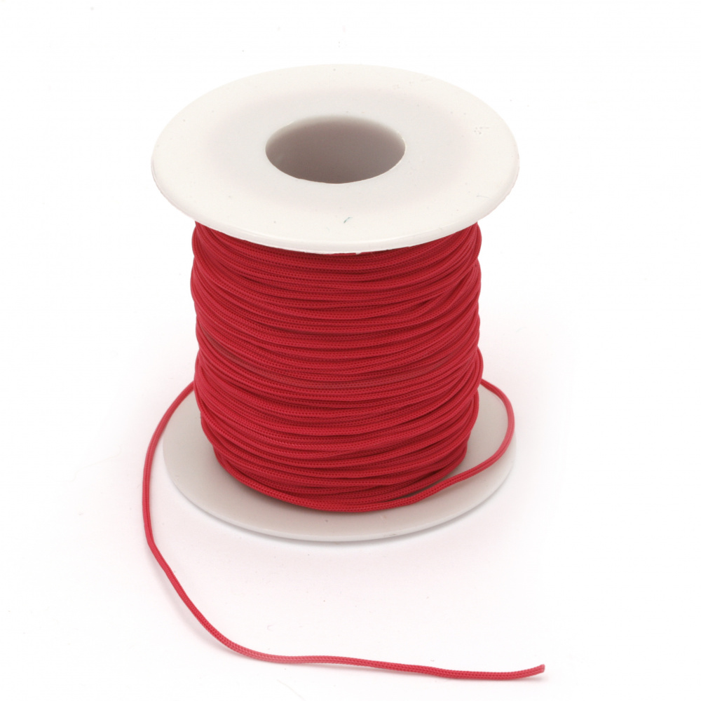 Polyester jewellery cord1.2 mm Red colour~ 45 meters