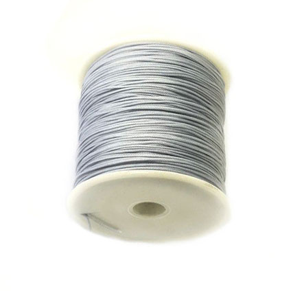 Polyester jewellery cord1 mm gray light ~ 90 meters