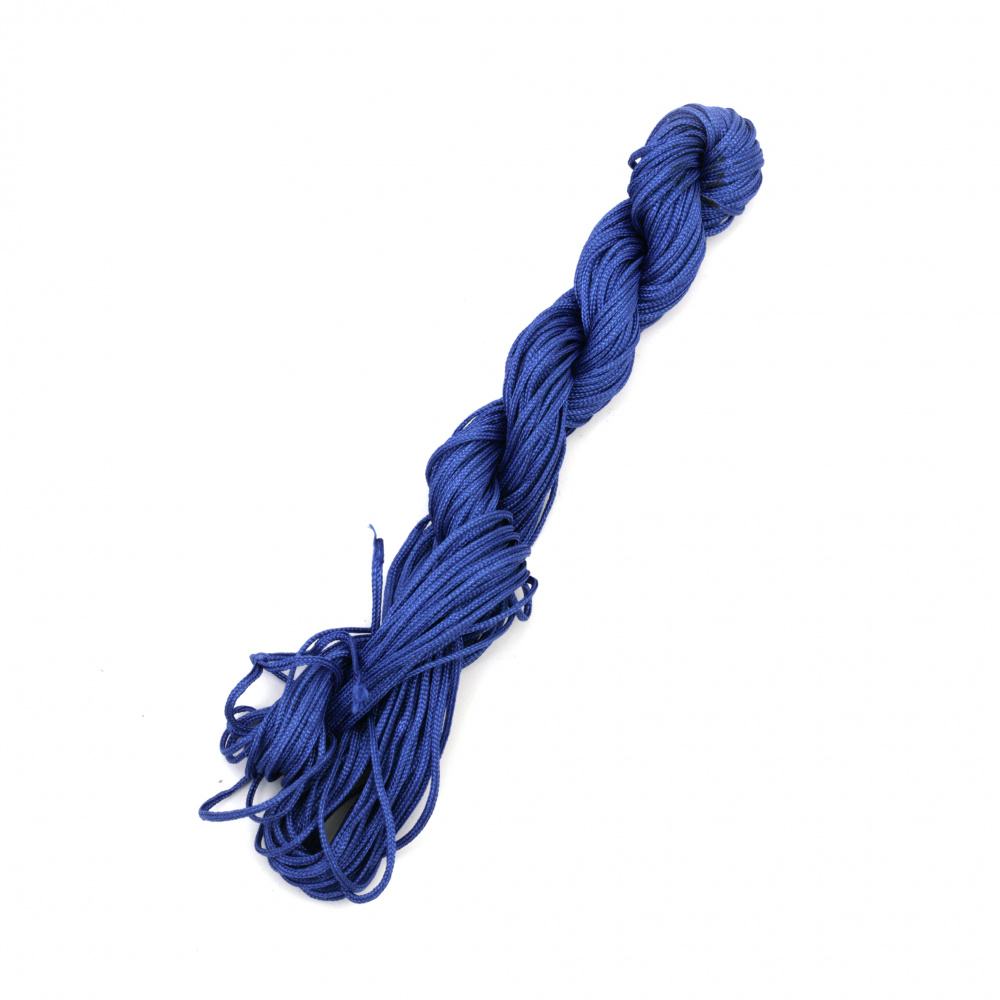 Polyester Cord for DIY Projects / 1 mm / Blue ~ 20 meters