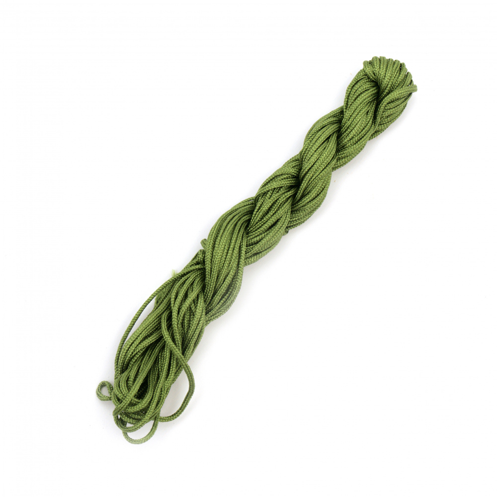 Cord polyester 2 mm green olive ~ 10 meters
