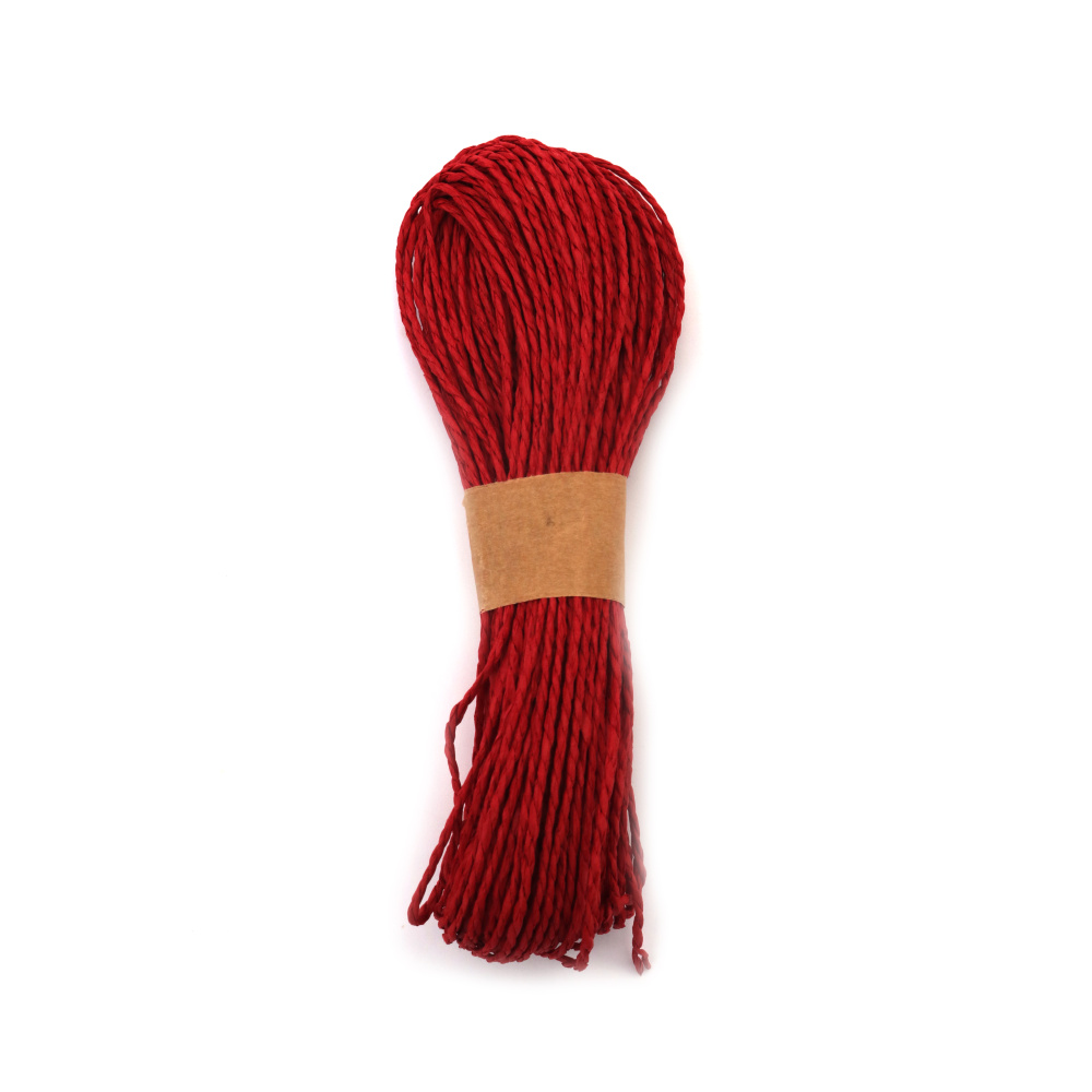 Twisted Paper Cord 2 mm – Color Dark Red ~25 meters