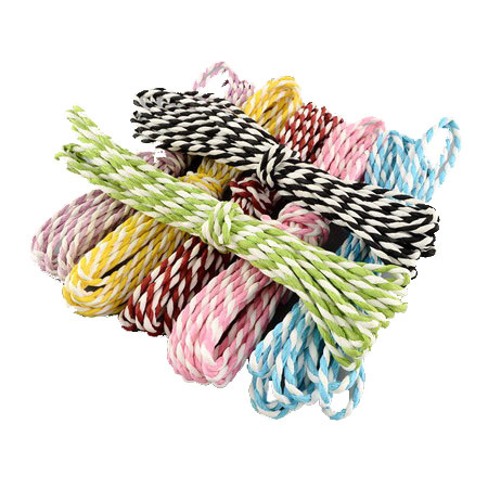 Paper cord for gift decoration 4.5 mm twisted two colors, mixed ~ 5 meters