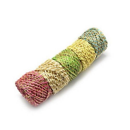 Хартиен шнур плетен 8x1 мм АСОРТЕ цветове ~6.5 метра