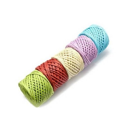 Paper cord for scrapbooking 3 ~ 5 mm assorted colors ~ 30 meters