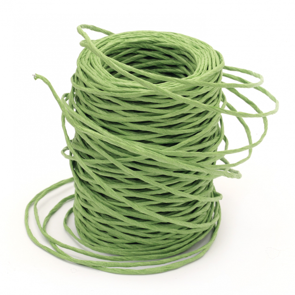 Paper Cord Wire of 2.5 mm green green -50 meters