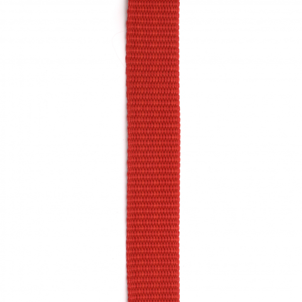 Polyester tape 25x2 mm color red -1 meter