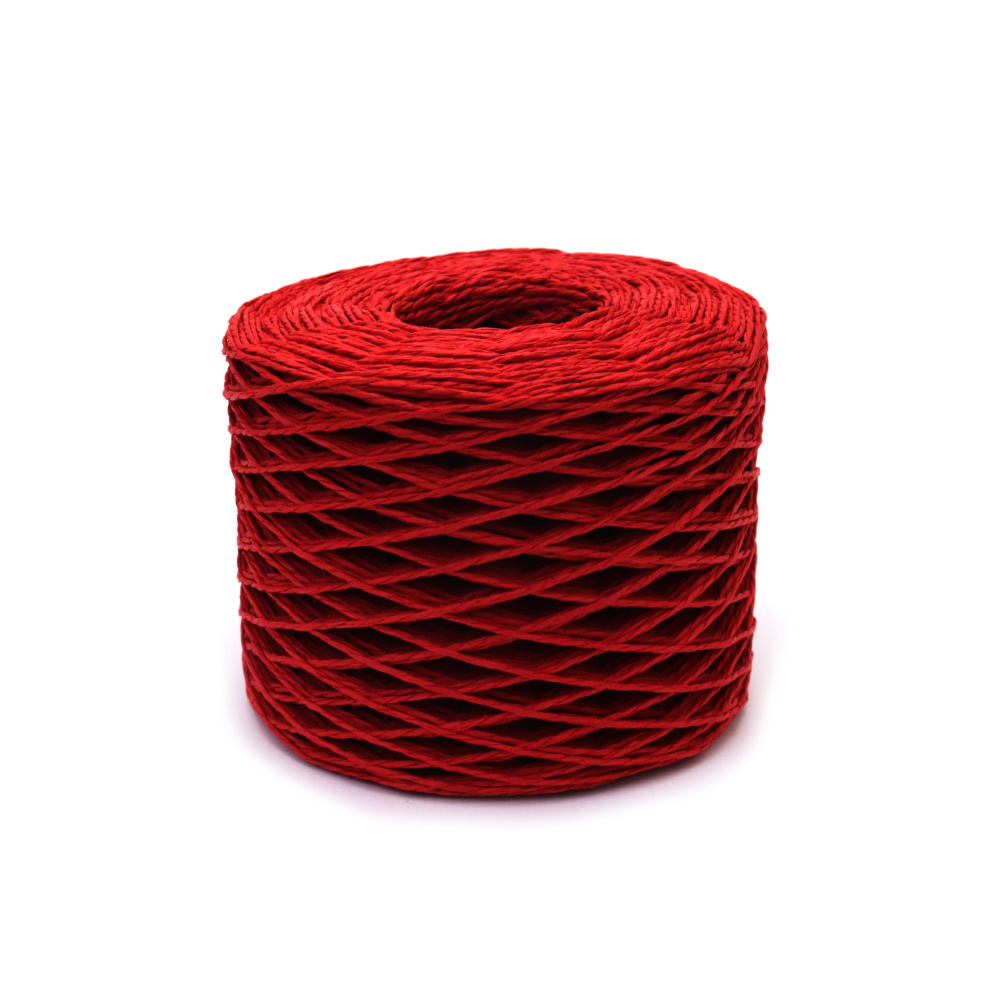 Sfoară kraft răsucită 2 mm 2 straturi culoare roșu închis ~180 metri