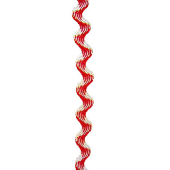 Ширит 5 мм зиг заг бяло и червено с ламе -20 метра
