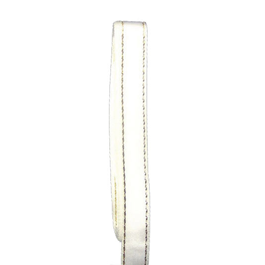 Satin de bandă alb de 20 mm  lame auriu -10 metri