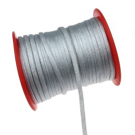 Braided Flat Cord / 4x0.8 mm / Silver - 1 meter