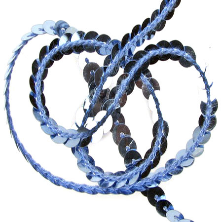 Round Paillette Beads Strip / 6 mm / Light Blue