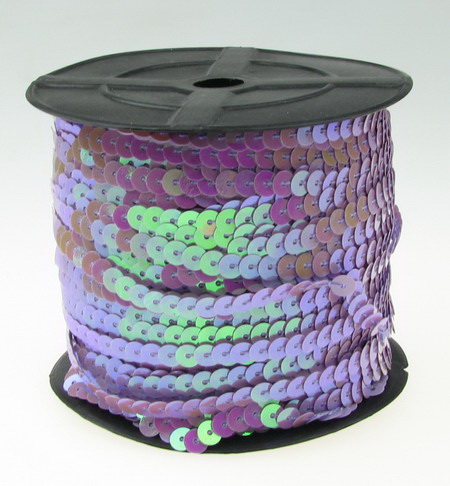 Round Paillette Beads Strip / 6 mm / Purple RAINBOW - 90 meters
