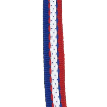 Striped Grosgrain Ribbon / Width: 10 mm / Blue, White, Red