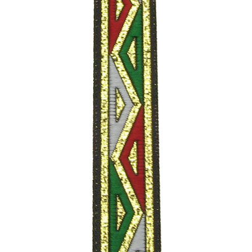 Banda 15 mm roșu verde și alb - lame auriu