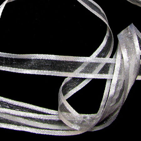Organza ribbon and satin 10 mm white -10 meters