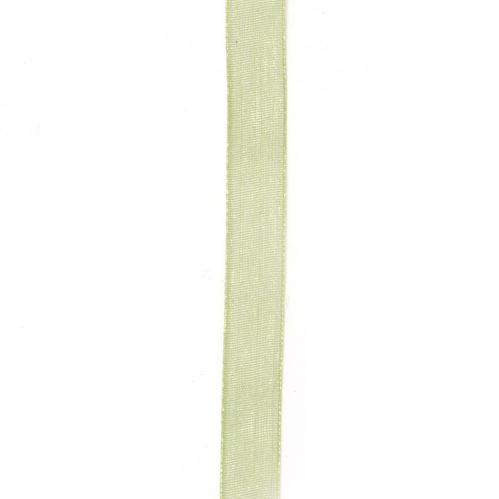 Organza ribbon 10 mm green -45 meters