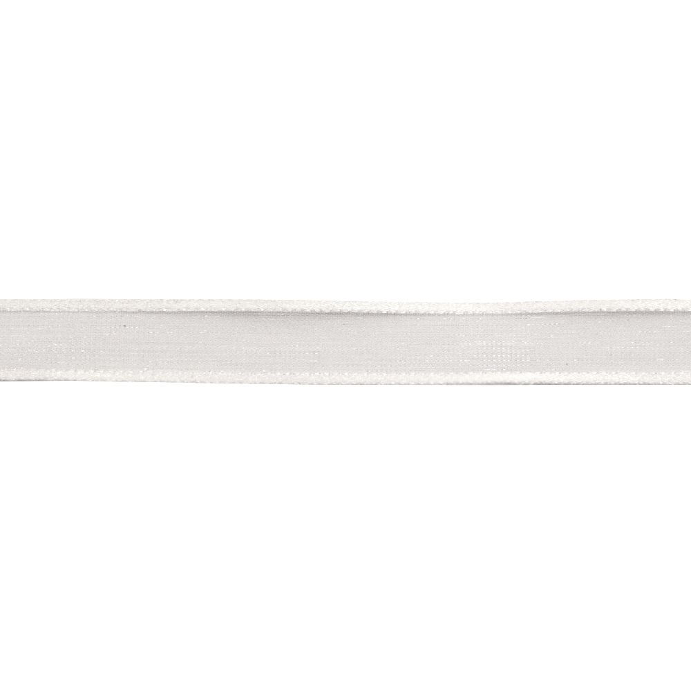 Κορδέλα οργάντζα και σατέν 12 mm λευκό -10 μέτρα