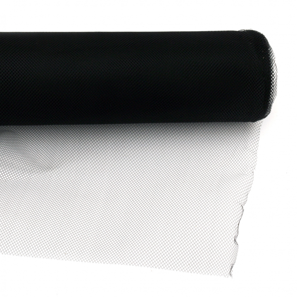 Tulle soft for decoration 48x450 cm black