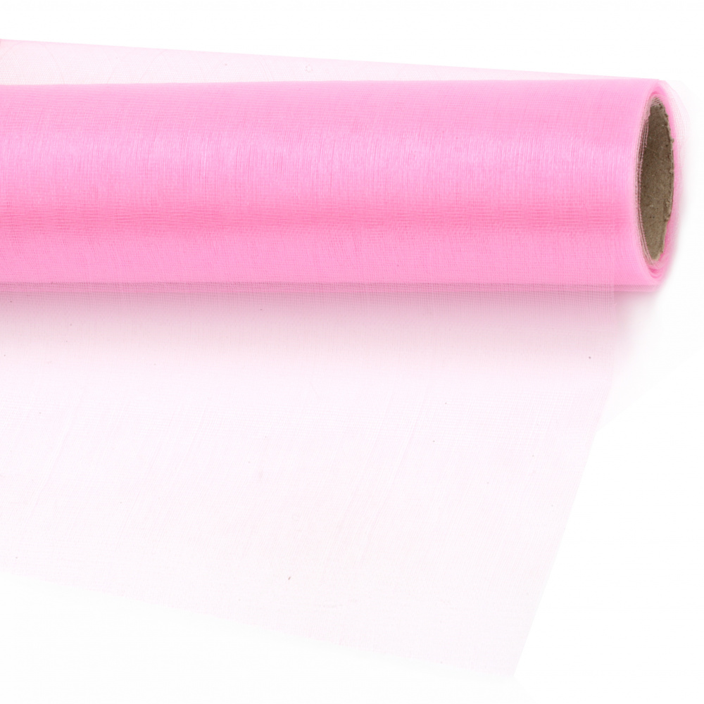 Tulle fine soft for decoration 48x900 cm pink