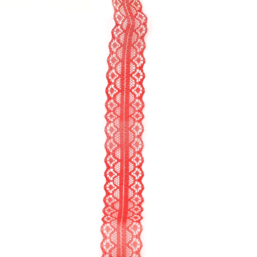 Дантелена лента 30 мм червена - 1 метра