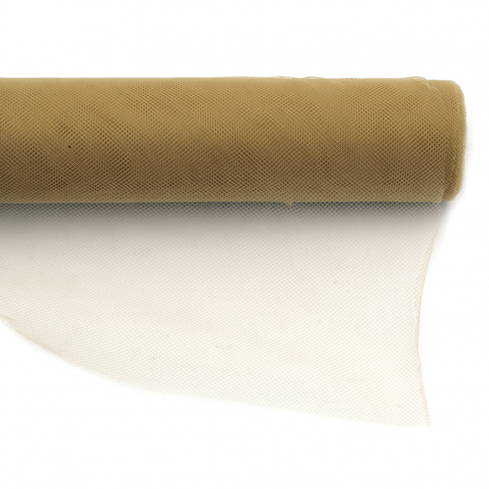 Tulle soft for decoration 48x450 cm beige dark