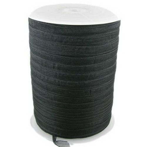 Organza Ribbon / 6 mm / Black - 450 meters