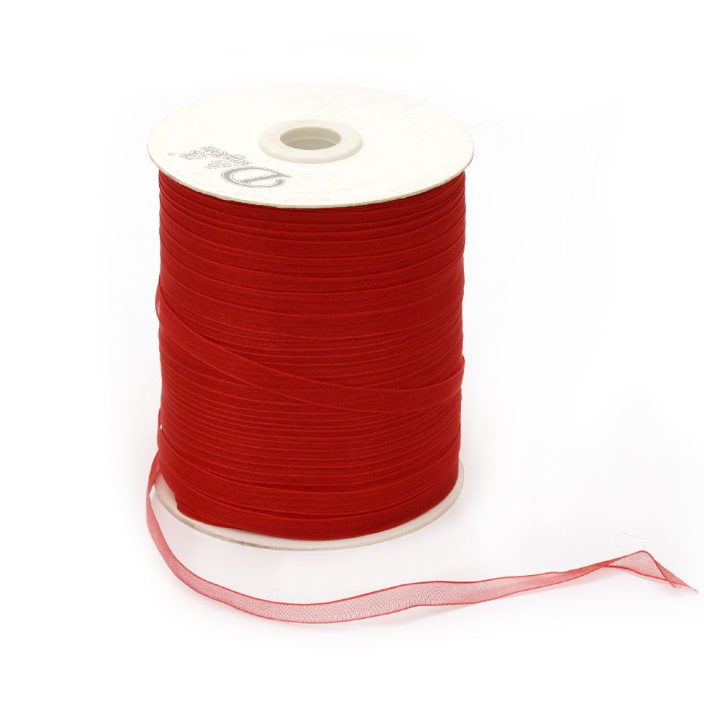 Organza ribbon 6 mm red -10 meters
