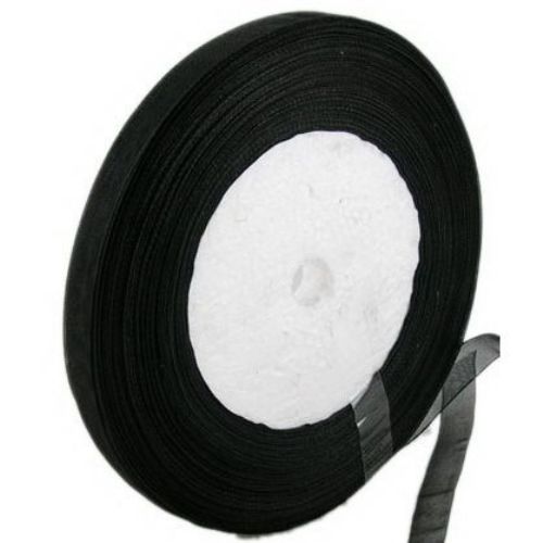 Organza ribbon 20 mm black -45 meters