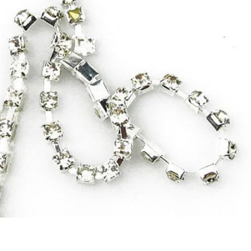 Rhinestone Chain, Glass Beads, Sewing, Jewelry Making, Grade A SS14 Transparent -3.3mm -1 Meter