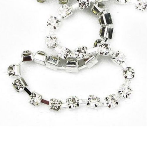Rhinestone Chain, Glass Beads, Sewing, Jewelry Making, Grade A  4 mm x 1 m