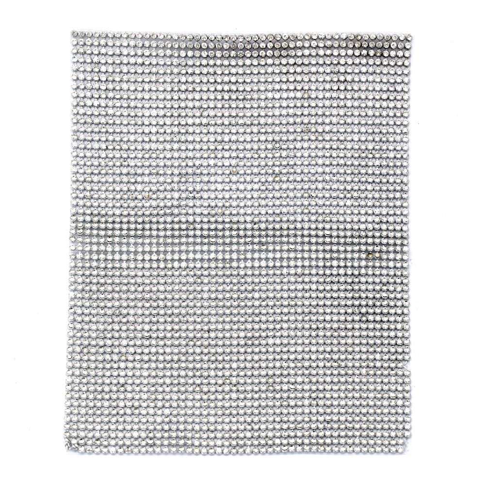 Metal mesh with acrylic stones 3 mm for sewing 150x200 mm -1 pc