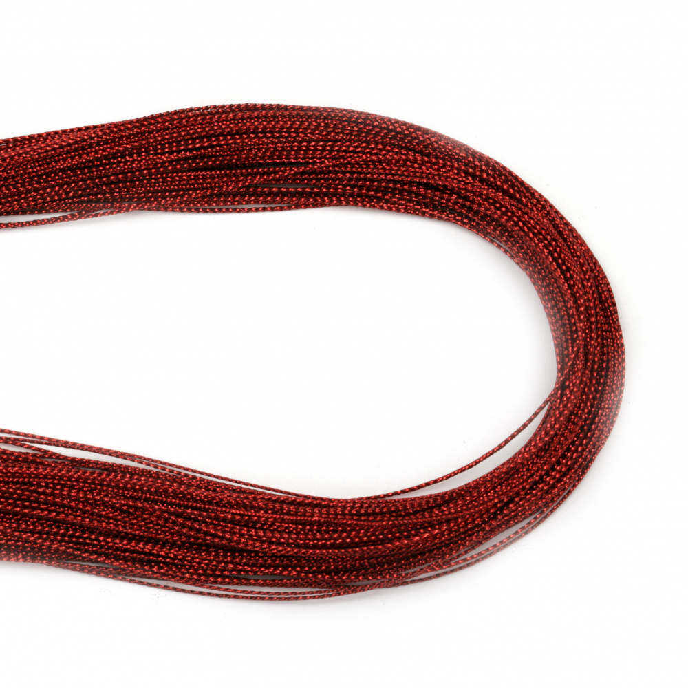 Metallic Cord / 0.8 mm / Red / ± 90 meters