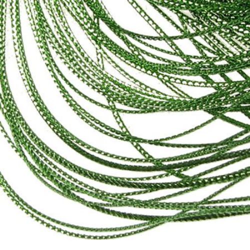 Braided Metallic Cord, Jewelry Making, Gift Wrapping 0.8 mm green light -100 meters